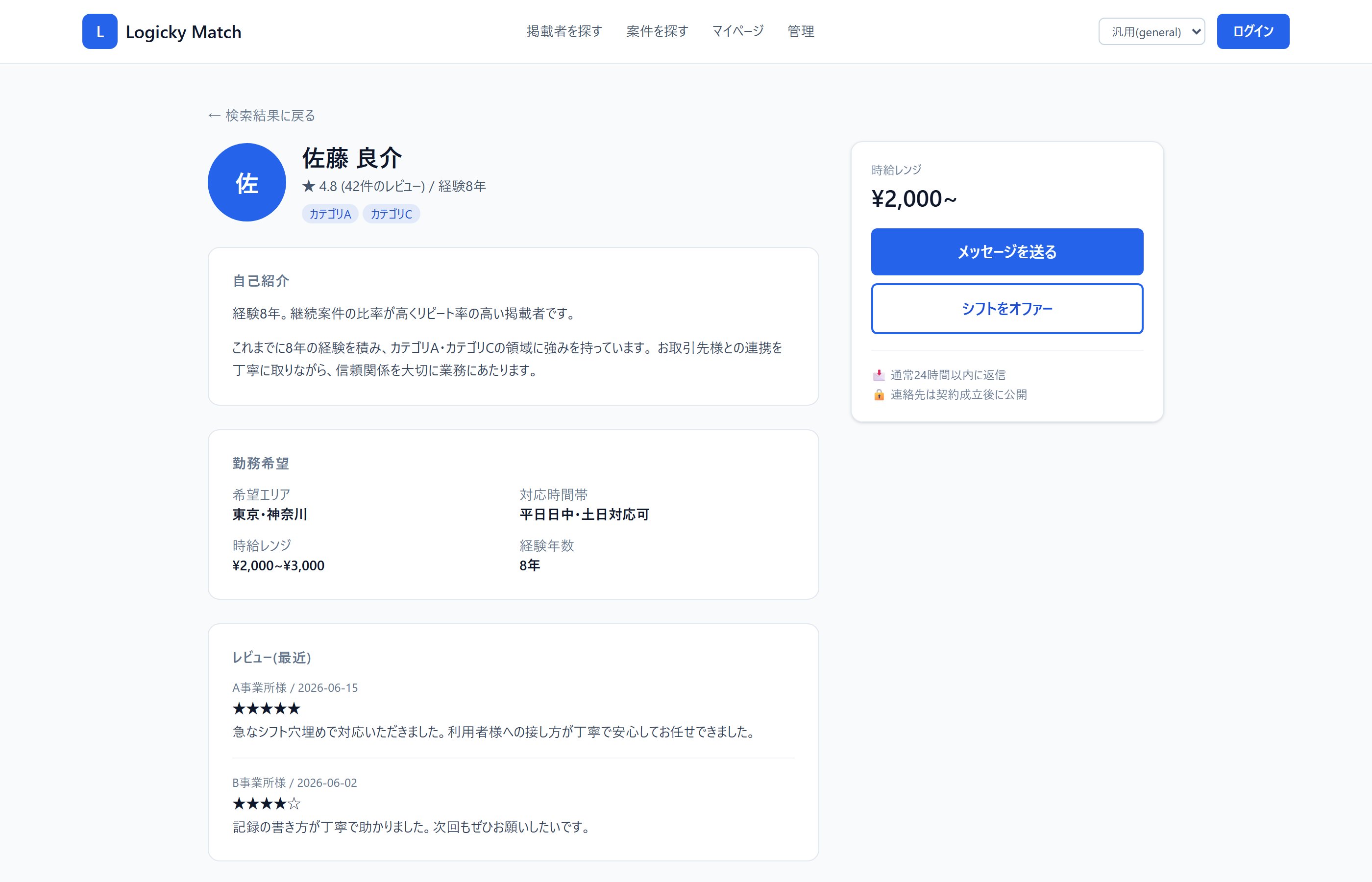 プロフィール詳細